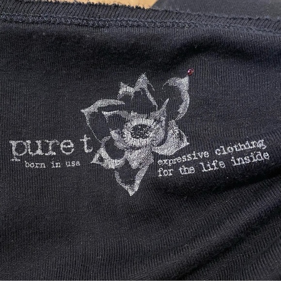 PURE T Women Navy Maternity ‘June Baby’ Rhinestone Short Sleeve Top Size 1 (Sml) - Picture 7 of 9